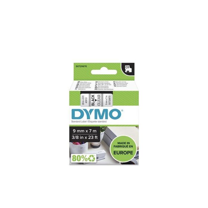 DYMO Cinta LM D1 9mmx7m Negro/transparente