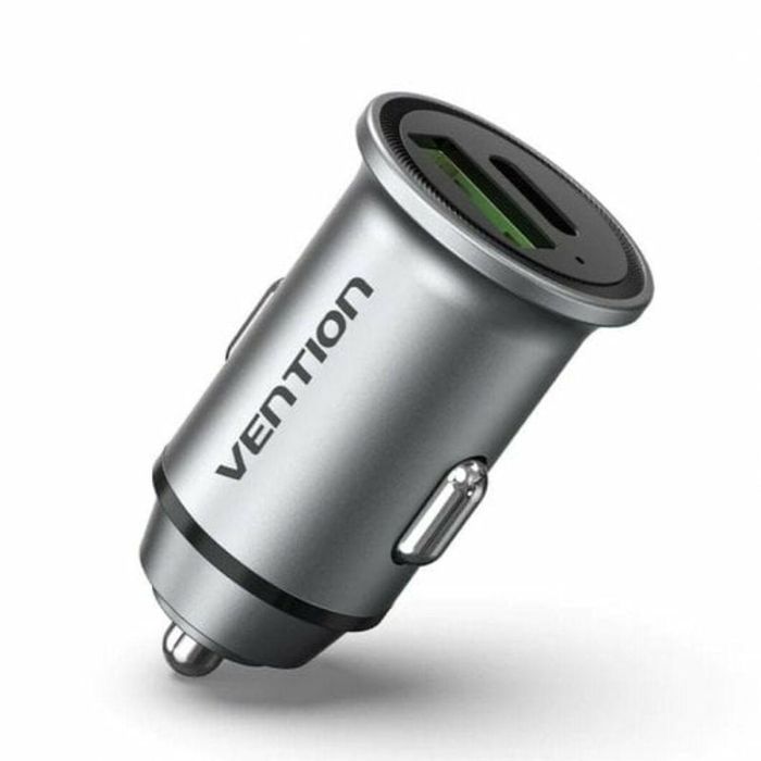 Vention FFBH0 Cargador de Coche Carga Rápida PD 20W Dual USB-C y USB, QC3.0/PD3.0, Carcasa de Aleación de Aluminio