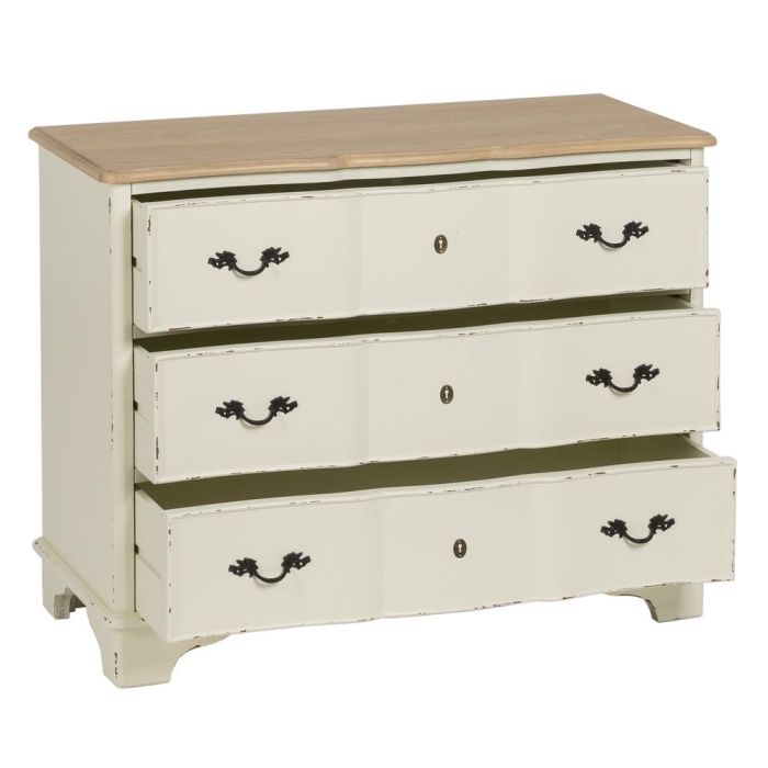 Cómoda Natural-Crema Madera 100 X 45 X 80 cm