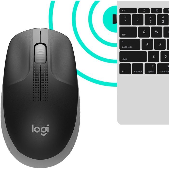 Logitech M190 Ratón Inalámbrico Full-size RF con Diseño Contorneado Ergonómico para Manos Grandes, Gris, Batería 18 Meses 3