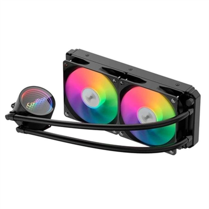 Coolbox Kit Refrigeración Líquida AIO CPU Infinite Liquid ARGB 2x 120mm Silencioso TDP 250W Intel LGA1700 AM5 Blanco/Negro 1