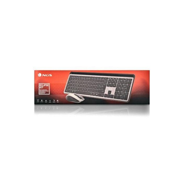 NGS ECLIPSEKIT Kit Teclado y Ratón Inalámbricos Silencioso, Recargable, Multimodo 2.4GHz/Bluetooth, 12 Teclas Multimedia, DPI 800-1600 4 NGS ECLIPSEKIT Kit Teclado y Ratón Inalámbricos Silencioso, Recargable, Multimodo 2.4GHz/Bluetooth, 12 Teclas Multimedia, DPI 800-1600 4