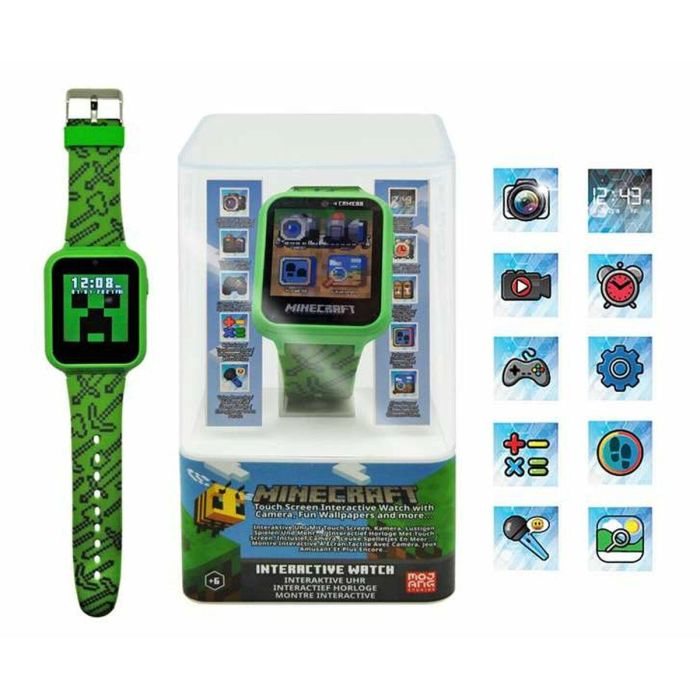 Kids Euroswan - Reloj Inteligente Minecraft para Niños con Sonidos y Luces, Edad Recomendada +6 Años, Pilas Incluidas