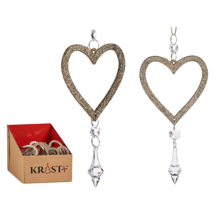 Adorno Navideño Corazón Champagne Krist+ 9x16x2 cm (48 Unidades) Adorno Navideño Corazón Champagne Krist+ 9x16x2 cm (48 Unidades)