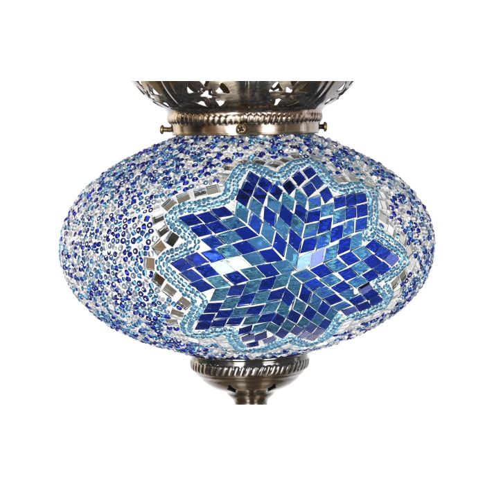 DKD Home Decor Lámpara Techo Arabe Ankara Multicolor 25 x 25 x 40 cm (2 Unidades) Metal Cristal Mosaico E27 3 DKD Home Decor Lámpara Techo Arabe Ankara Multicolor 25 x 25 x 40 cm (2 Unidades) Metal Cristal Mosaico E27 3