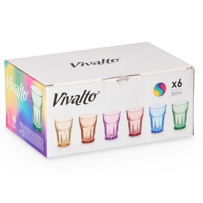 Vaso Vidrio 300Ml Surt 6 Colores Vivalto 8X9CM (24 Unidades) 2 Vaso Vidrio 300Ml Surt 6 Colores Vivalto 8X9CM (24 Unidades) 2