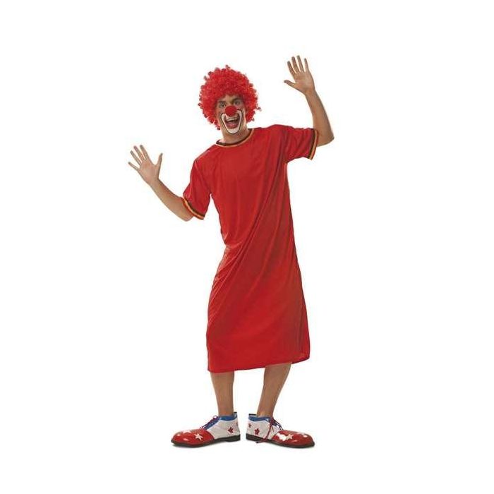 Disfraz payaso rojo camiseta larga talla XXL 1 Disfraz payaso rojo camiseta larga talla XXL 1