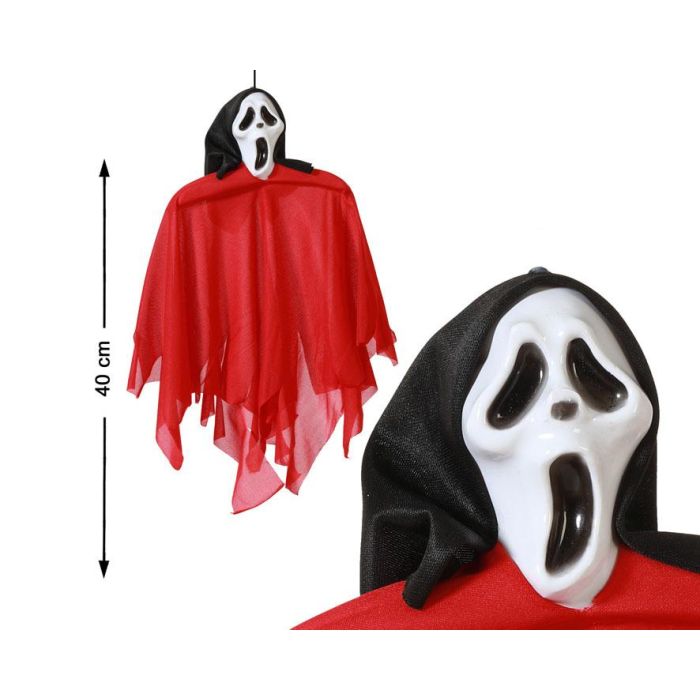 Capa Roja Con Máscara Ghostface 40 cm Halloween Fiesta Disfraces Terror
