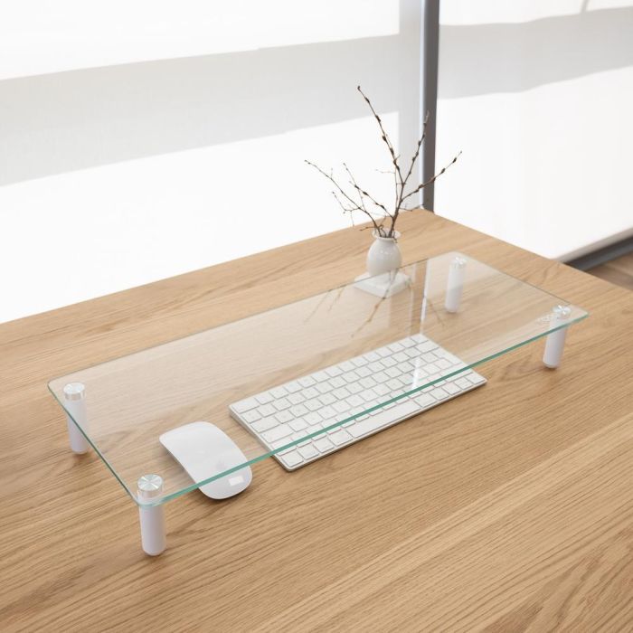 Tooq Soporte Elevador de Vidrio para Monitores, Portátiles, Impresoras y Máquinas de Oficina. Soporta hasta 20 kg. 1