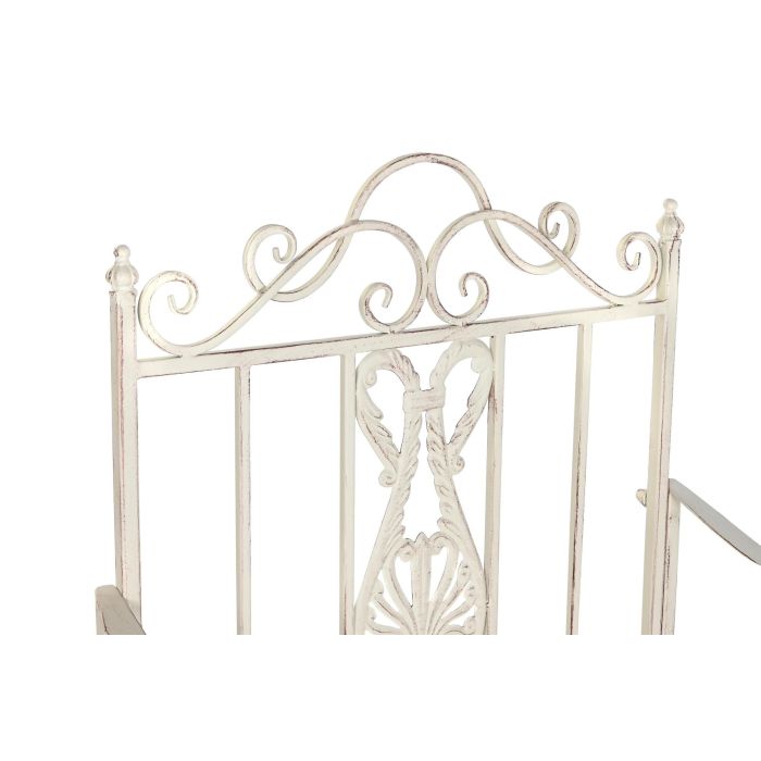 DKD Home Decor Silla Terraza y Jardín Metal Blanco Desmontable 52x98x63.5 cm Altura Asiento 46 cm 2