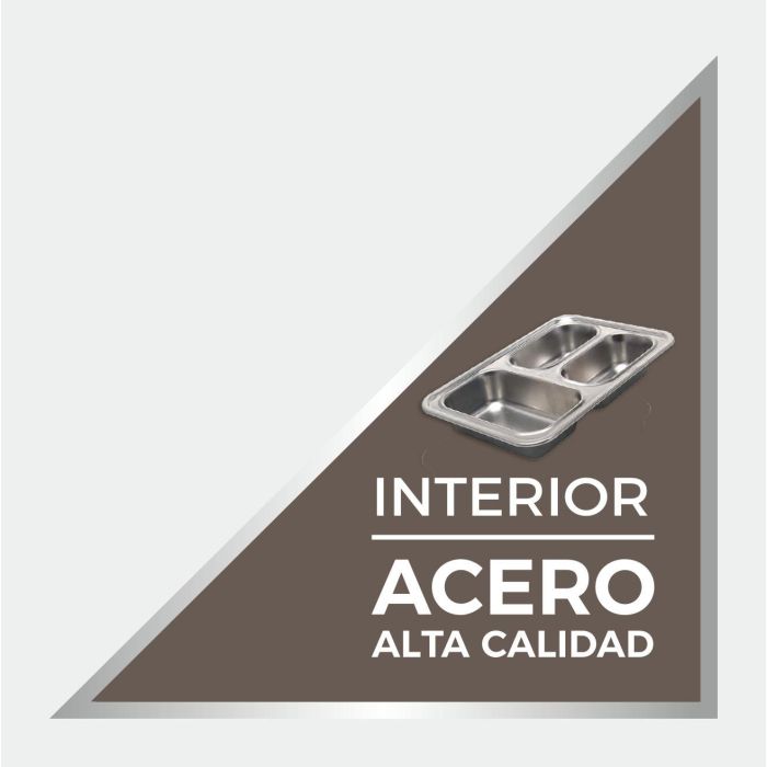 Fiambrera de plástico y acero con 3 departamentos - Thermosport (6 Unidades) 4 Fiambrera de plástico y acero con 3 departamentos - Thermosport (6 Unidades) 4