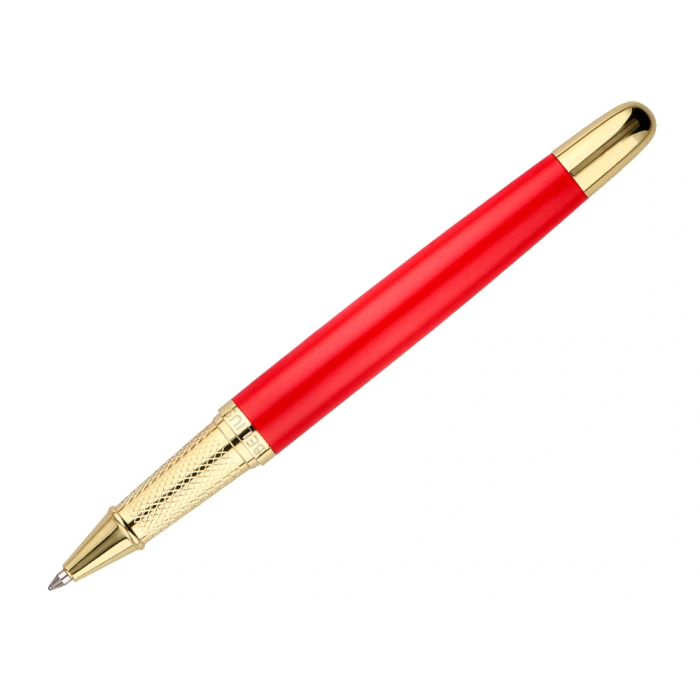 Belius Passion D'or Bolígrafo Rojo y Dorado Aluminio Textura Cepillada Tinta Azul Caja Diseño 6