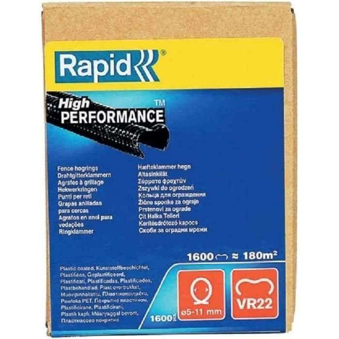 Rapid VR22 Grapas de malla de alambre laminado negro para vallas y mallas de 5-11mm