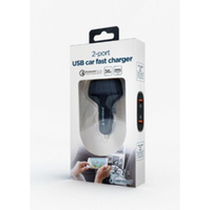 Cargador de Pared GEMBIRD TA-U2QC3-CAR-01 Negro 1 Cargador de Pared GEMBIRD TA-U2QC3-CAR-01 Negro 1