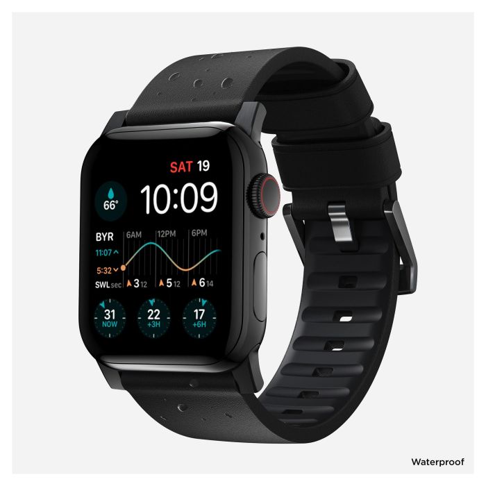 Nomad Modern Strap Active Band Pro para Apple Watch Ultra / 46mm, Correa de Cuero y Acero Inoxidable Ajustable, Negro - Tallas 42/44/45/49 mm 1 Nomad Modern Strap Active Band Pro para Apple Watch Ultra / 46mm, Correa de Cuero y Acero Inoxidable Ajustable, Negro - Tallas 42/44/45/49 mm 1