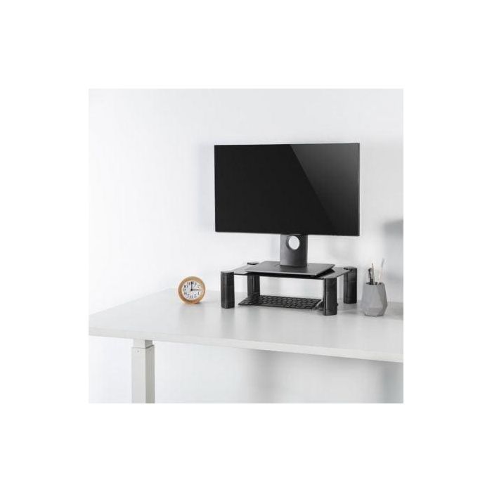 Aisens Soporte Elevador de Cristal Templado para Monitor y Portátil hasta 32 Pulgadas, 20kg de Carga Máxima, Negro 3 Aisens Soporte Elevador de Cristal Templado para Monitor y Portátil hasta 32 Pulgadas, 20kg de Carga Máxima, Negro 3