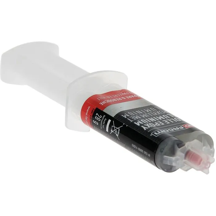 FACOM Adhesivo Epoxi Bicomponente con Tapón - Jeringa para Montaje y Reparación Metálica - 28g FACOM Adhesivo Epoxi Bicomponente con Tapón - Jeringa para Montaje y Reparación Metálica - 28g