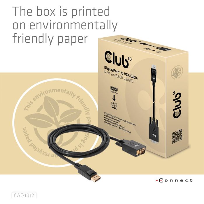 Club3D Kabel DisplayPort > VGA St/St 2m retail 8 Club3D Kabel DisplayPort > VGA St/St 2m retail 8