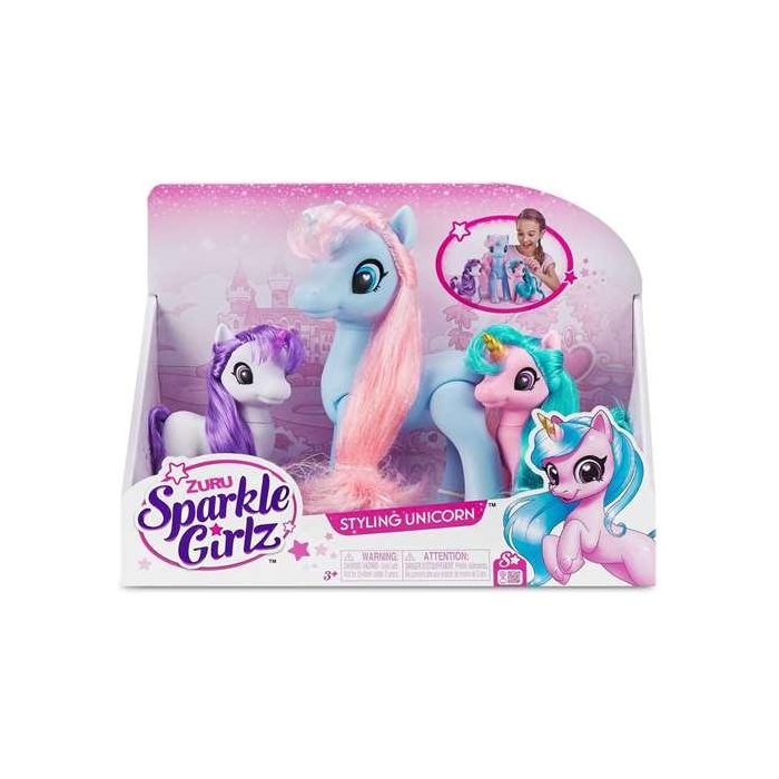 Set 3 unicornios sparkle girlz, 18cm (grande) y 11 cm (pequeños) 2 Set 3 unicornios sparkle girlz, 18cm (grande) y 11 cm (pequeños) 2