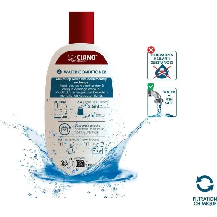Ciano CIA5607390560791 Tratamiento para acuarios Pack 3 x 100 ml para el cuidado del agua - Agua cristalina, peces sanos, mantenimiento rápido 3 Ciano CIA5607390560791 Tratamiento para acuarios Pack 3 x 100 ml para el cuidado del agua - Agua cristalina, peces sanos, mantenimiento rápido 3