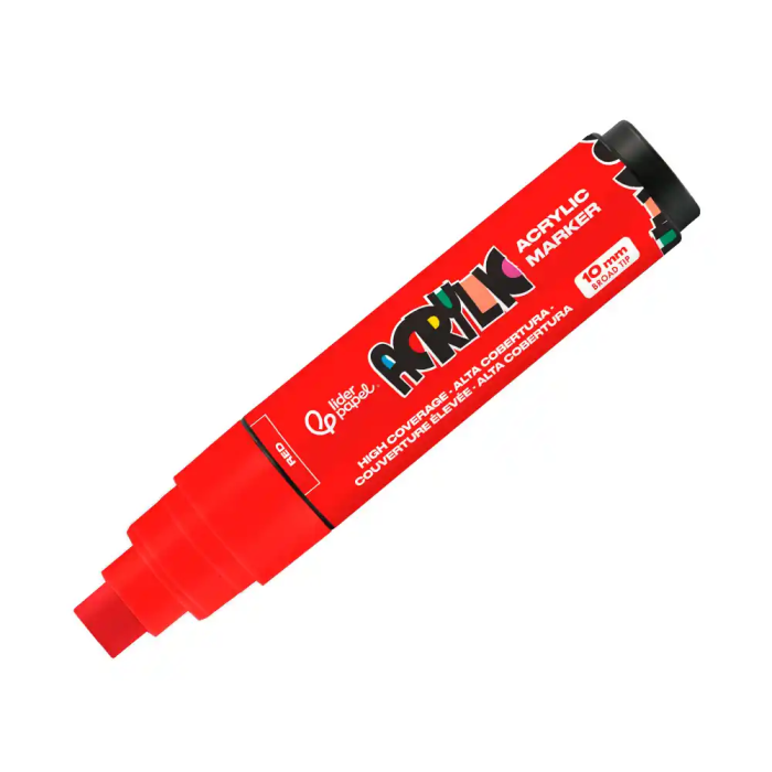 Liderpapel Rotulador Acrylic Base Agua Todo Tipo de Superficie Punta Rectangular 10 mm Rojo 1 Liderpapel Rotulador Acrylic Base Agua Todo Tipo de Superficie Punta Rectangular 10 mm Rojo 1