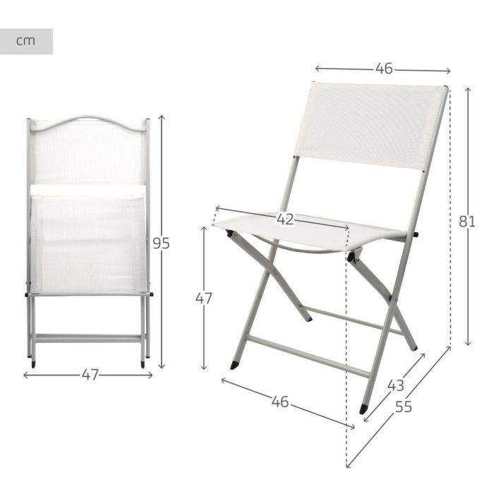 Silla Plegable Aktive Blanco 46 x 81 x 55 cm (4 Unidades) 3