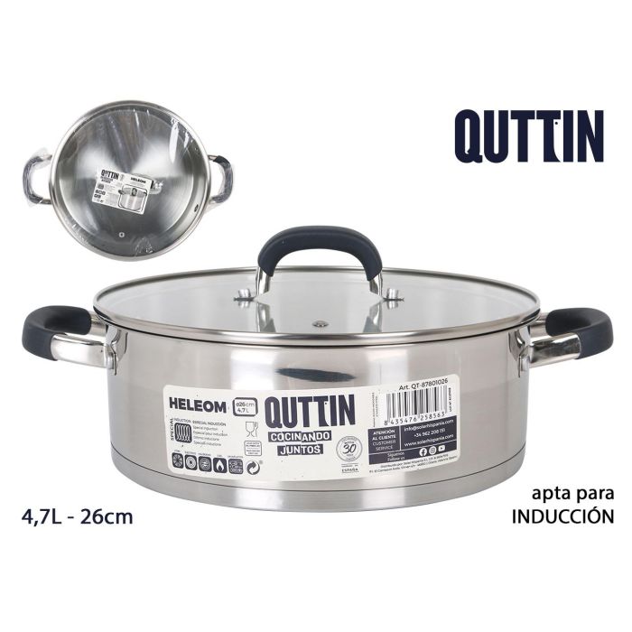 Cacerola de Acero Inoxidable 26 cm 4.7L Quttin (4 Unidades) Cacerola de Acero Inoxidable 26 cm 4.7L Quttin (4 Unidades)