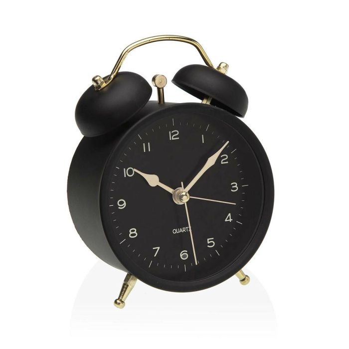 Reloj-Despertador Versa Negro Metal 5,4 x 13,5 x 9,7 cm Reloj-Despertador Versa Negro Metal 5,4 x 13,5 x 9,7 cm