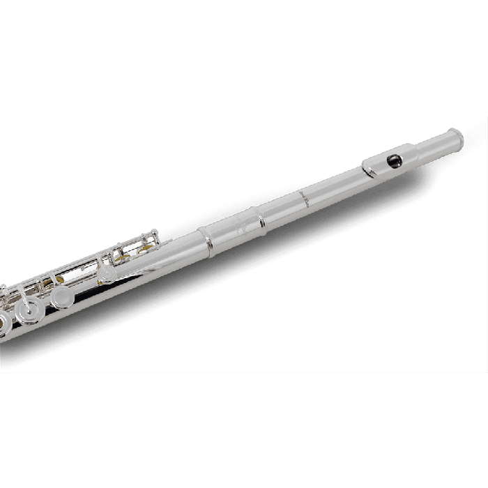 Pearl Flauta Travesera Desalineada 795RE Elegante con Cabeza, Cuerpo y Pie de Plata 925, Mecanismo Plateado y Platos Abiertos