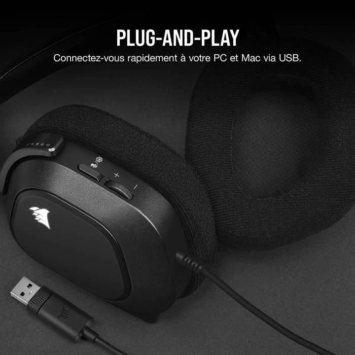 Corsair Helmet Gaming Premium HS80 RGB USB-Carbon (CA-9011237-EE) 4