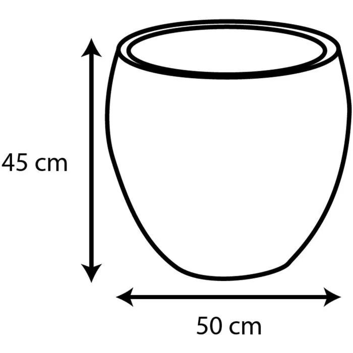 Eda Maceta Redonda Grafito Ø50cm Capacidad 46L Color Gris Antracita 4