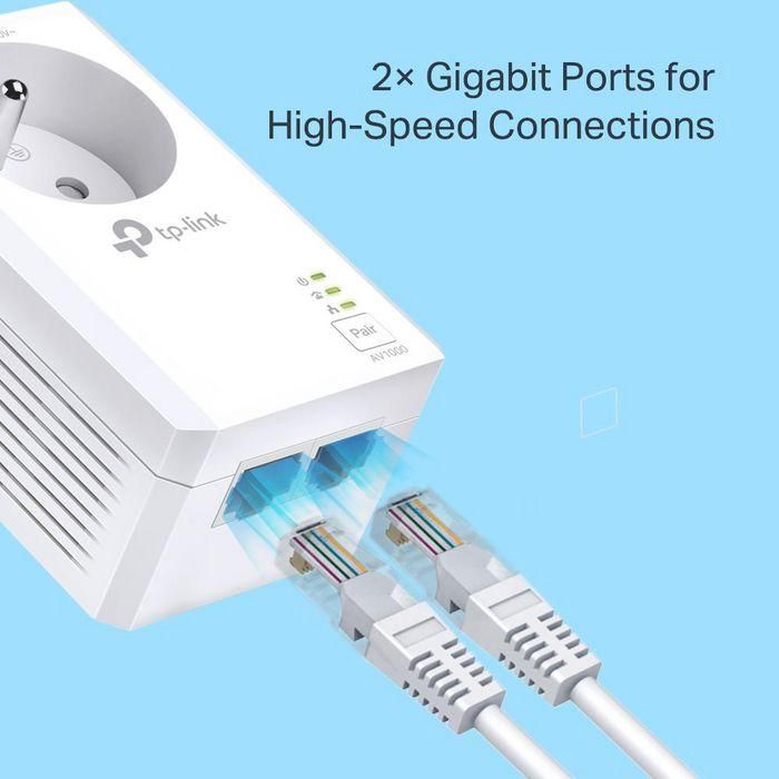 TP-LINK Kit Inicial Av1000 2-Puertos Gigabit con Enchufe Incorporado 2 TP-LINK Kit Inicial Av1000 2-Puertos Gigabit con Enchufe Incorporado 2