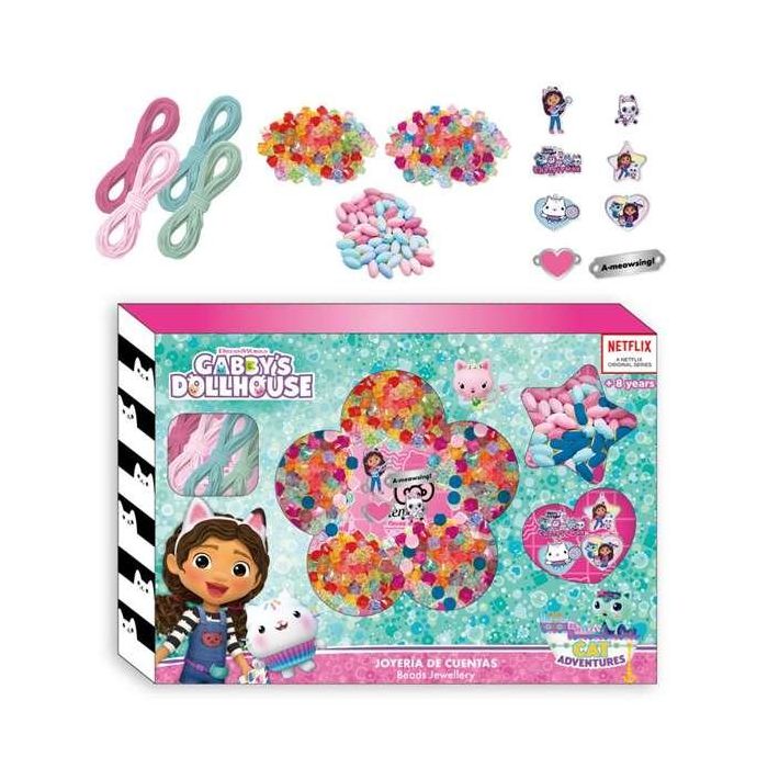 Cerdá Set de Pulsera de Bisutería Infantil Licencia Oficial Gabby's Dollhouse - Juguete Moda Multicolor para Niñas +3 Años
