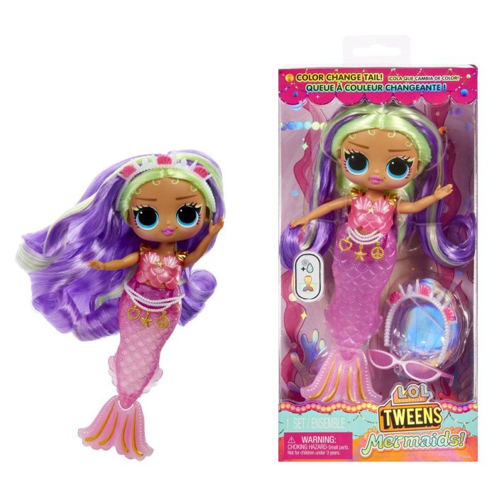 L.O.L Surprise Muñeca Cleo Cove Tweens 20cm con Cola de Sirena que Cambia de Color 12