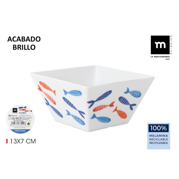 La Mediterranea Bol de Melamina Brillo Fisher 13 cm x 7 cm (24 Unidades) La Mediterranea Bol de Melamina Brillo Fisher 13 cm x 7 cm (24 Unidades)