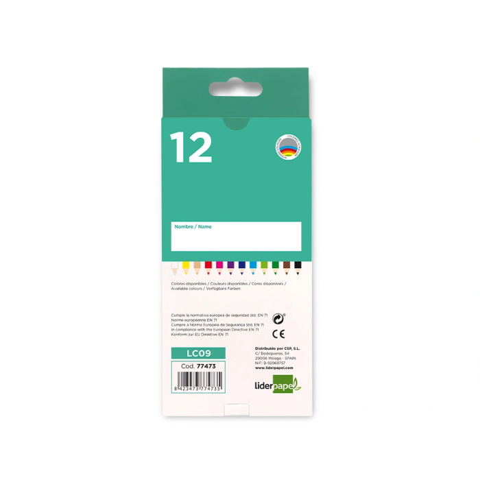 Liderpapel Lápices de Colores Acuarelables Caja de 12 Unidades Colores Surtidos 2