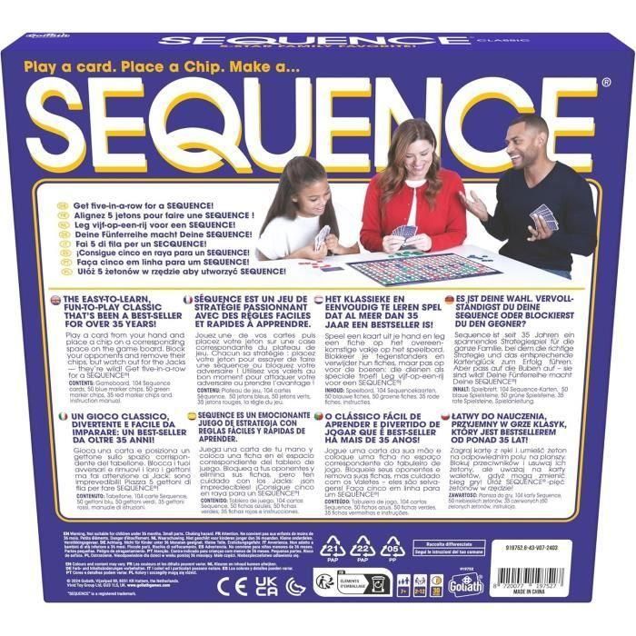 Goliath Sequence Juego de Estrategia de Cartas Clásico – Un Bestseller con Más de 10 Millones de Copias Vendidas, para Formar 2 Filas de 5 3 Goliath Sequence Juego de Estrategia de Cartas Clásico – Un Bestseller con Más de 10 Millones de Copias Vendidas, para Formar 2 Filas de 5 3