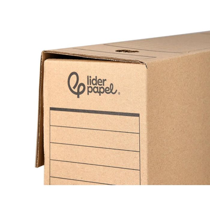 Caja Archivo Definitivo Liderpapel Folio Prolongado Carton Reciclado 325 gr-M2 Lomo 116 mm Kraft 388x116x275 mm 8