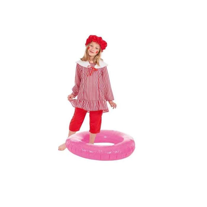 Creaciones Llopis Disfraz Bañista Niña Talla 5 (11-13 años) con Vestido, Pantalón, Cuello, Gorro y Flotador Creaciones Llopis Disfraz Bañista Niña Talla 5 (11-13 años) con Vestido, Pantalón, Cuello, Gorro y Flotador
