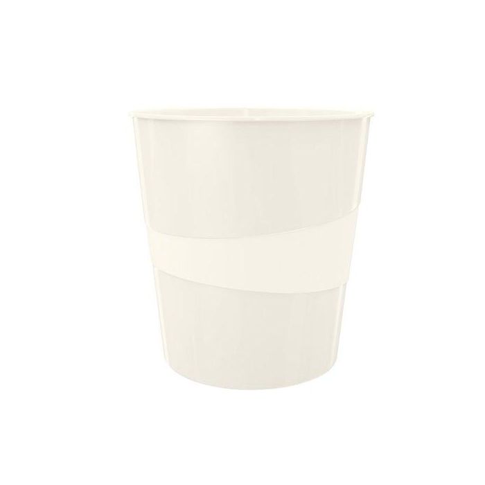 Papelera Plastico Cerrada Leitz Wow 15L Blanco