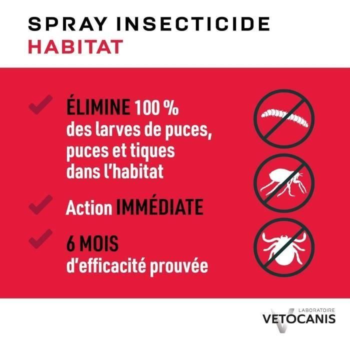 Vetocanis Spray Antipulgas y Antiacaros para Hogar 500ml - Elimina Pulgas, Garrapatas, Mosquitos Gatos y Perros Hasta 6 Meses 1