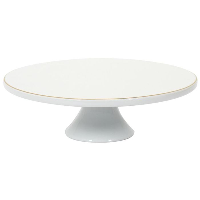 Home Deco Factory Pastelera Con Pie Lounge, ribete dorado, diámetro 30 cm altura 10 cm, ideal para eventos Home Deco Factory Pastelera Con Pie Lounge, ribete dorado, diámetro 30 cm altura 10 cm, ideal para eventos