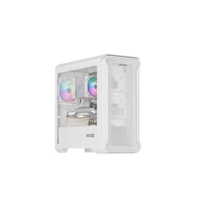 GENESIS Irid 503 Caja PC Gaming Mini Torre Blanca con Ventana Lateral Cristal Templado e Iluminación Multi-Color para Placas Micro-ATX/Mini-ITX