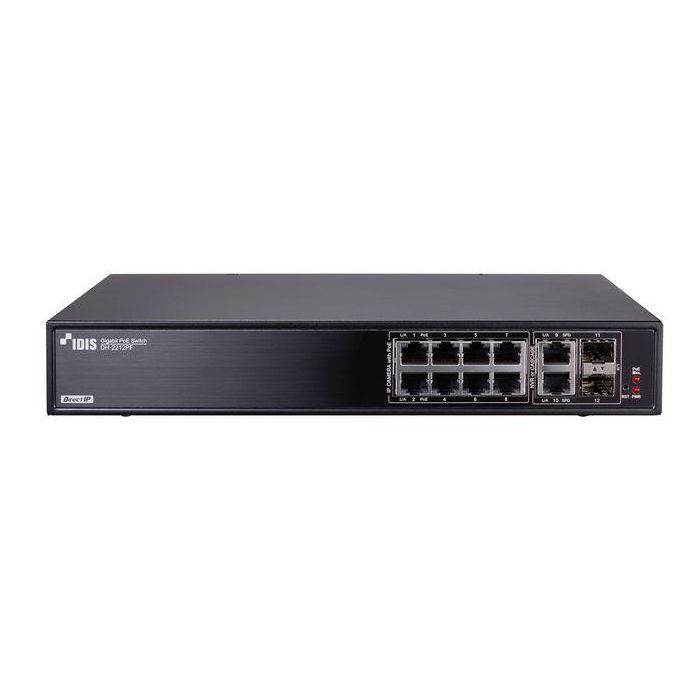 Idis Switch PoE Gigabit 8 puertos + 2 puertos SFP Idis Switch PoE Gigabit 8 puertos + 2 puertos SFP