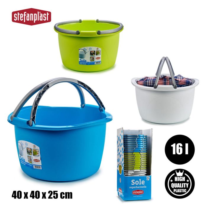 Cesta Plastico Redonda 16L Con Asas Surtidos Stefanplast 39X22CM (30 Unidades) 3 Cesta Plastico Redonda 16L Con Asas Surtidos Stefanplast 39X22CM (30 Unidades) 3