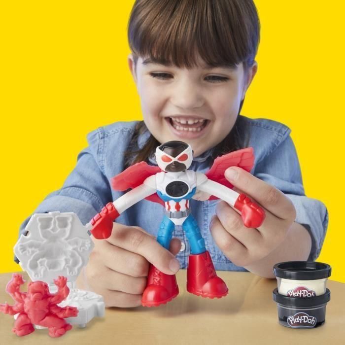 Play-Doh G0555 Set Moto Cortadora Capitán América Marvel Figura de Acción Flexible con Alas 2 en 1 y Molde para Niños +4 años 2