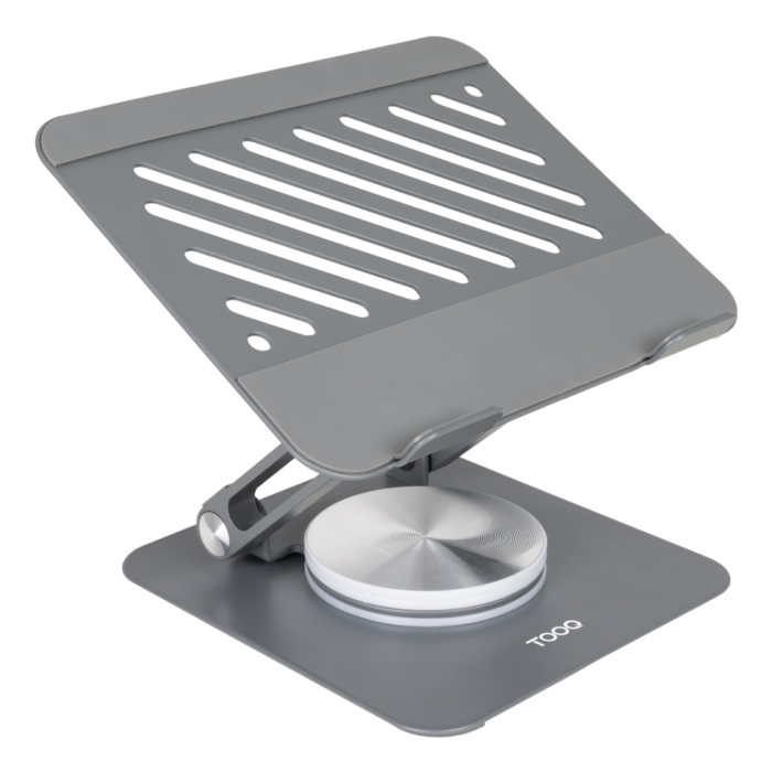 TooQ PH-NARVI-G Soporte elevador para tablet hasta 13" con rotación 360° y ajustable, Gris Oscuro