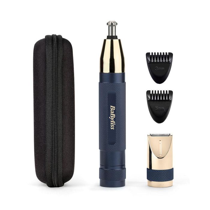 Babyliss Recortadora de Precisión E112E Super-X Metal para Nariz Orejas y Cejas Hombre Acabado Dorado y Azul 1