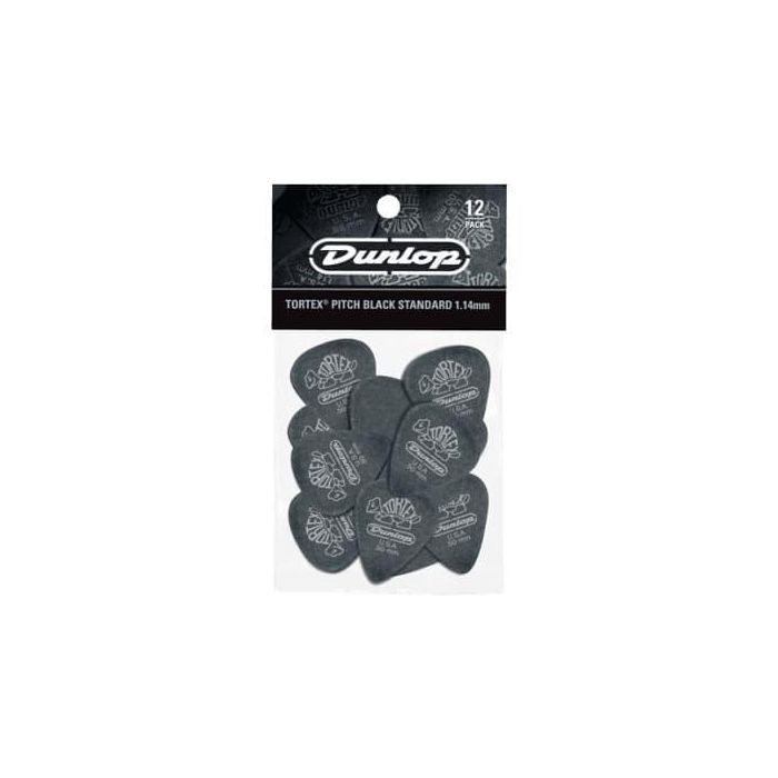 Dunlop Tortex / Std Pitch Black Púas Guitarra - Pack 12 Unidades - 0,50Mm