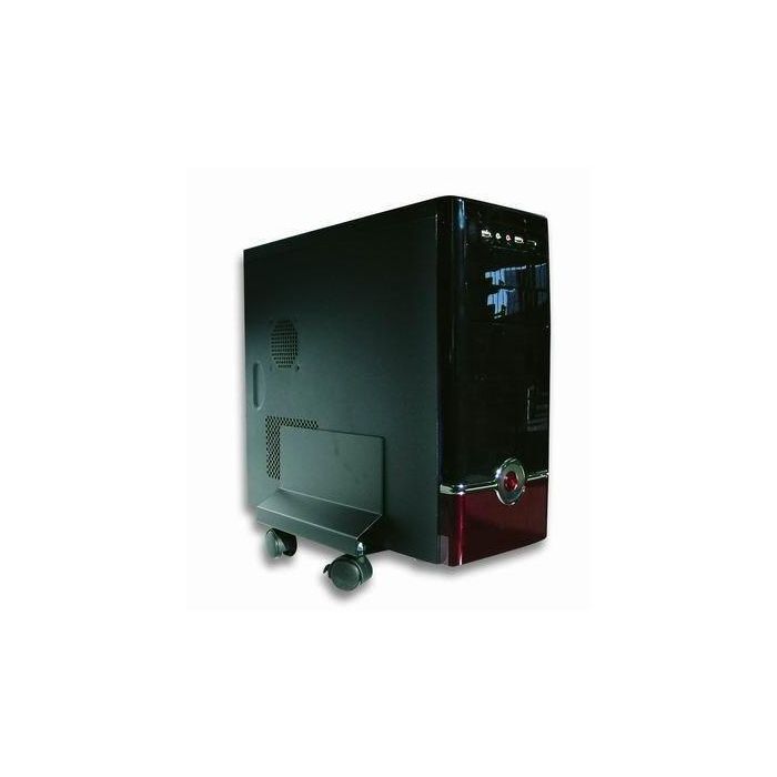 Techly Soporte CPU con Ruedas, Negro, Acero, Ancho Ajustable 1